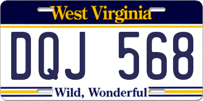 WV license plate DQJ568