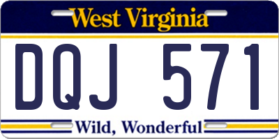 WV license plate DQJ571