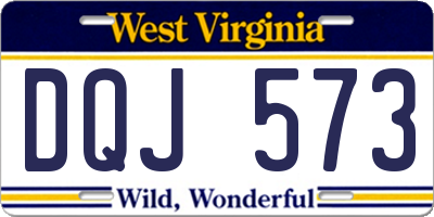 WV license plate DQJ573