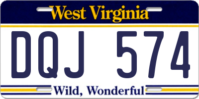 WV license plate DQJ574
