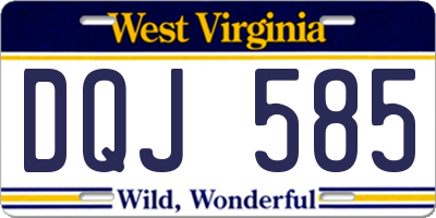 WV license plate DQJ585