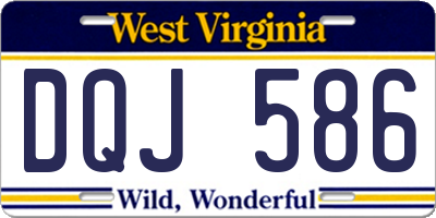 WV license plate DQJ586