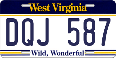 WV license plate DQJ587