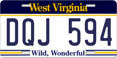 WV license plate DQJ594