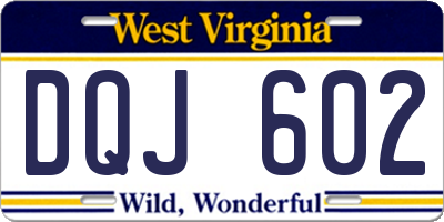 WV license plate DQJ602