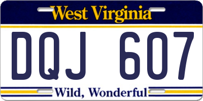WV license plate DQJ607