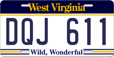 WV license plate DQJ611