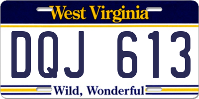 WV license plate DQJ613