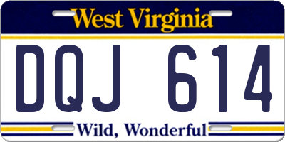 WV license plate DQJ614