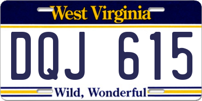WV license plate DQJ615