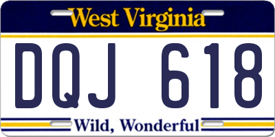 WV license plate DQJ618