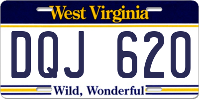 WV license plate DQJ620