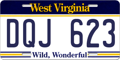 WV license plate DQJ623