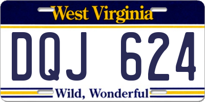 WV license plate DQJ624