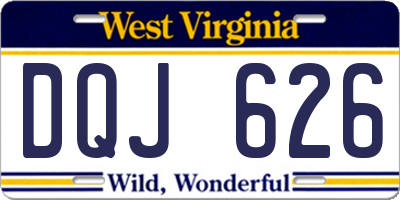 WV license plate DQJ626