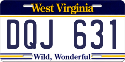 WV license plate DQJ631