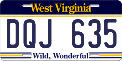 WV license plate DQJ635