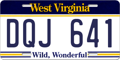 WV license plate DQJ641
