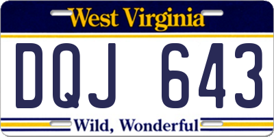 WV license plate DQJ643