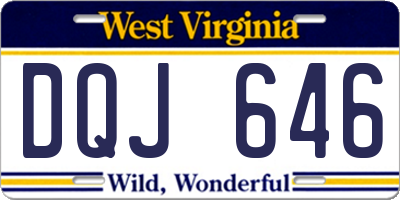 WV license plate DQJ646