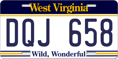 WV license plate DQJ658