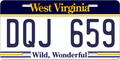 WV license plate DQJ659