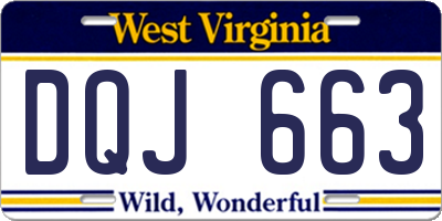 WV license plate DQJ663