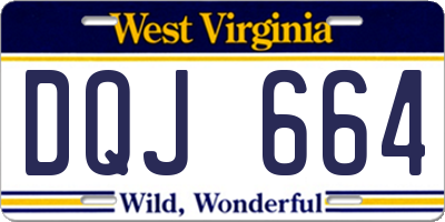 WV license plate DQJ664