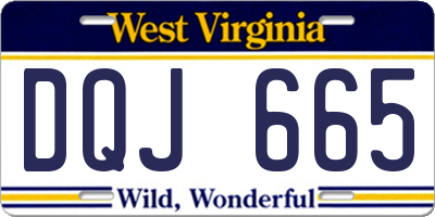 WV license plate DQJ665
