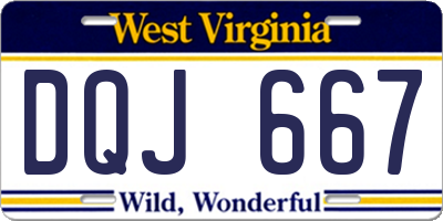 WV license plate DQJ667