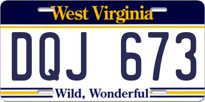 WV license plate DQJ673