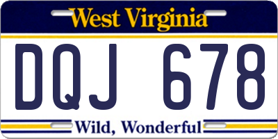 WV license plate DQJ678