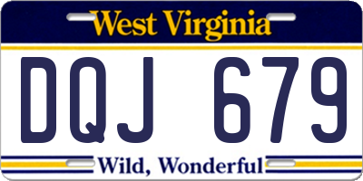 WV license plate DQJ679