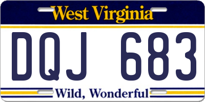 WV license plate DQJ683