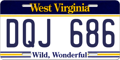 WV license plate DQJ686