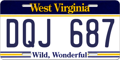 WV license plate DQJ687