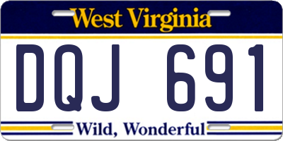 WV license plate DQJ691