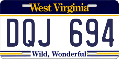 WV license plate DQJ694