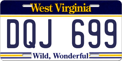 WV license plate DQJ699