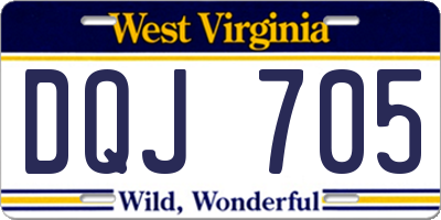 WV license plate DQJ705