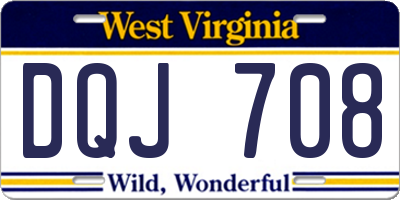 WV license plate DQJ708