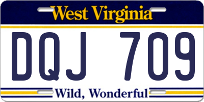 WV license plate DQJ709