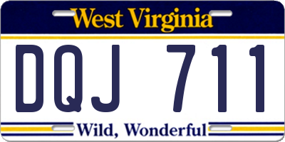 WV license plate DQJ711