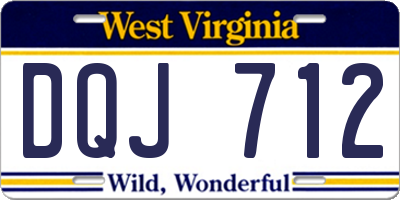 WV license plate DQJ712