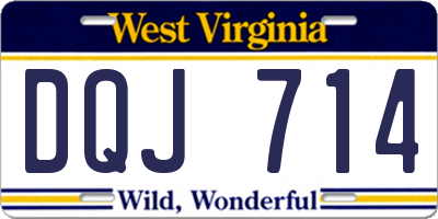WV license plate DQJ714