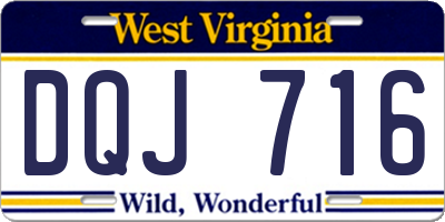 WV license plate DQJ716