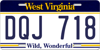WV license plate DQJ718