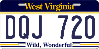 WV license plate DQJ720