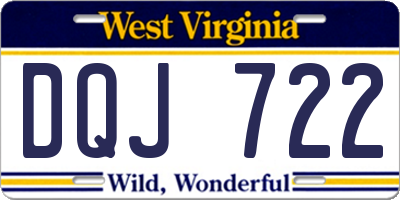 WV license plate DQJ722