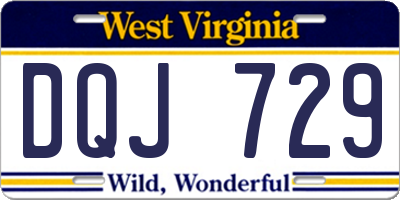 WV license plate DQJ729